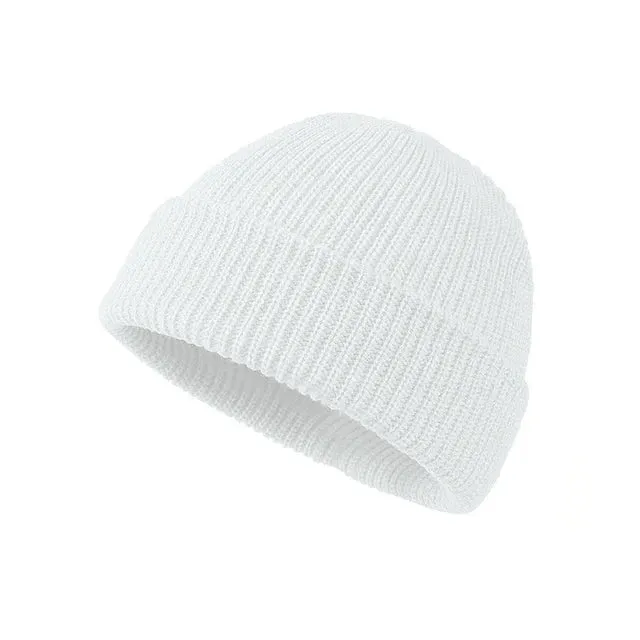 Trendy Knitted Beanie - Cozy Wool Cap for Cold Weather