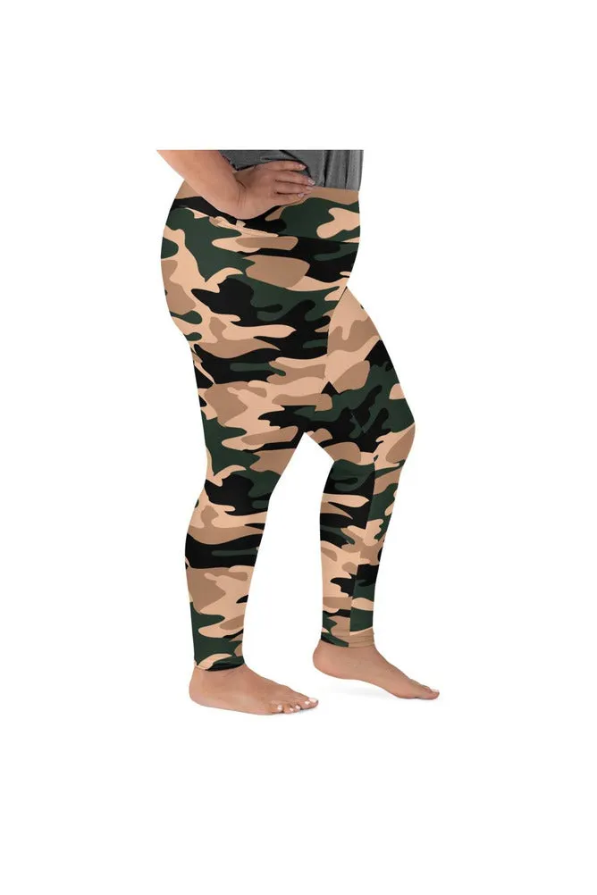 Woodland Camouflage Plus Size Leggings