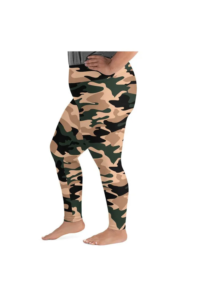 Woodland Camouflage Plus Size Leggings